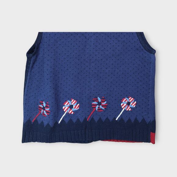 Womens The Quacker Factory Knit American Flag Patriotic Vest Size Small - Picture 6 of 6